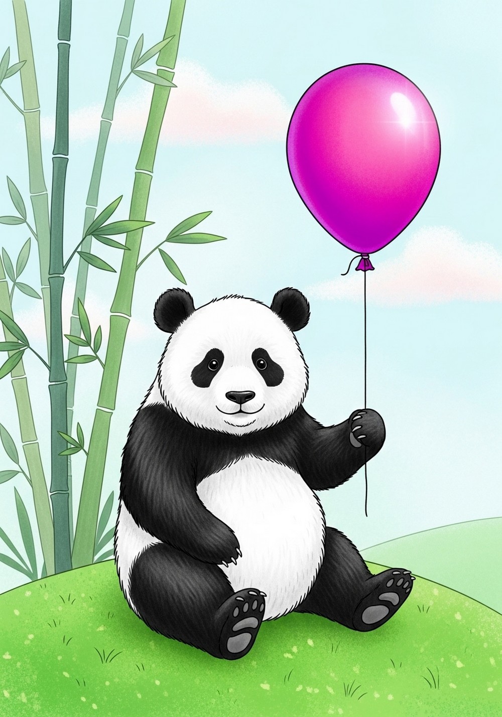 Cool Panda With Balloon