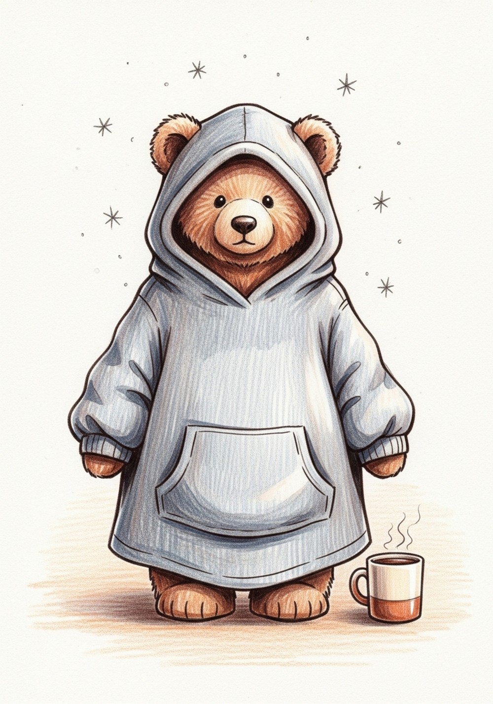 Cozy Bear In Oversized Hoodie