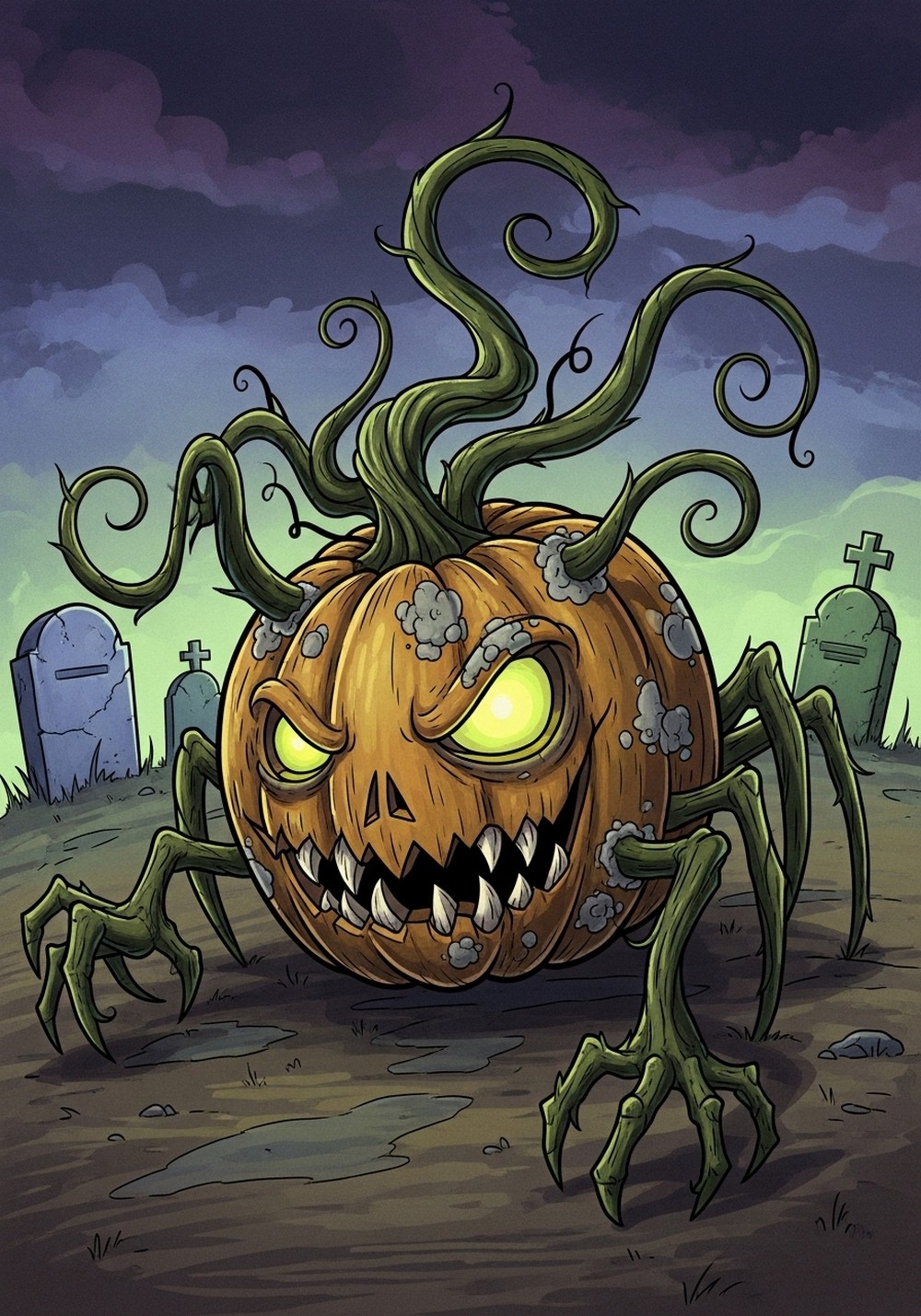 Creepy Zombie Vine Pumpkin