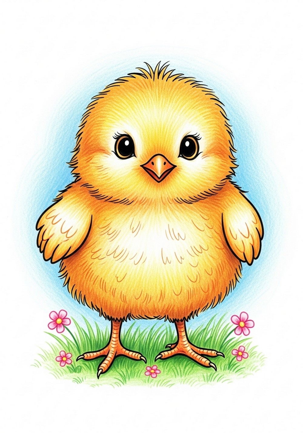 Cute Baby Chick Drawing