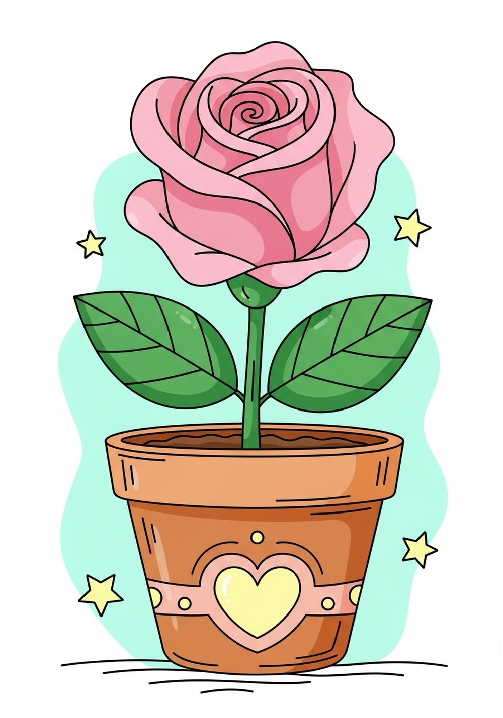 Cute Rose In A Flower Pot