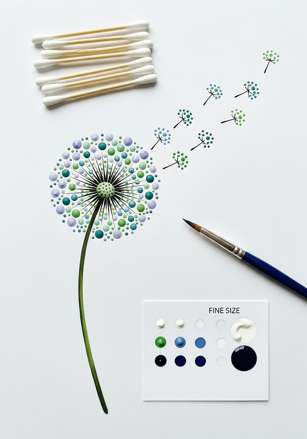 Dandelion Puff Dot Painting