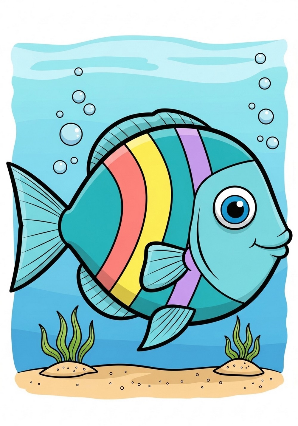 Easy Cartoon Fish Drawing