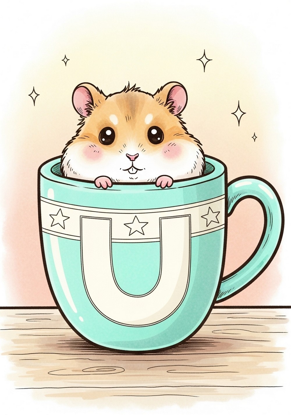 Easy Hamster In A Cup Drawing