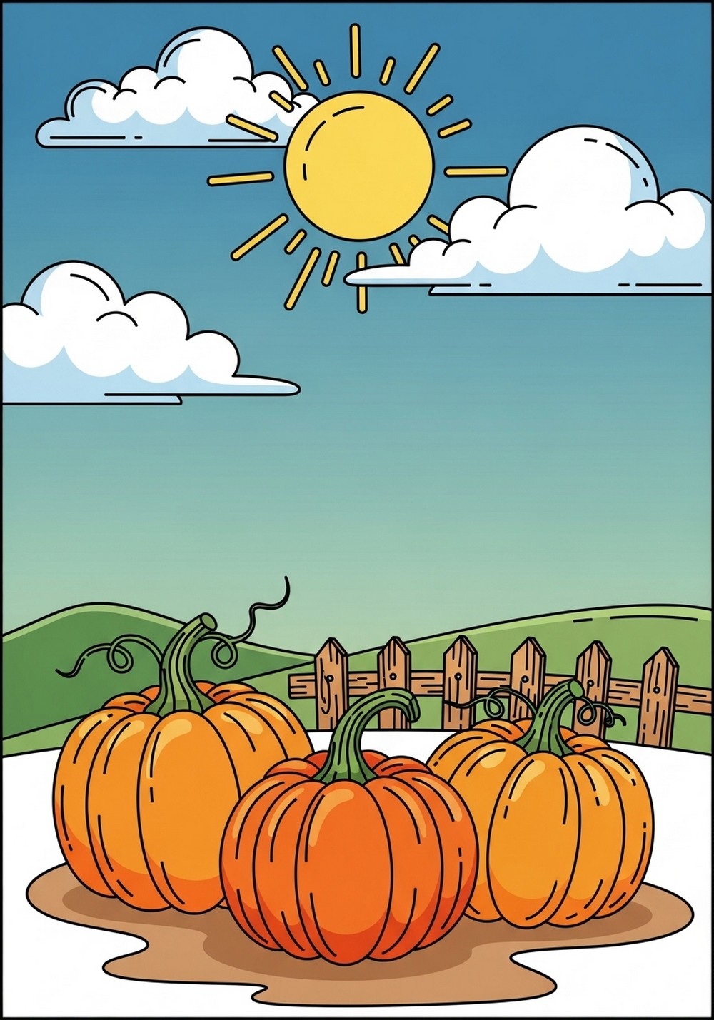 Easy Pumpkin Patch Scene For Kids