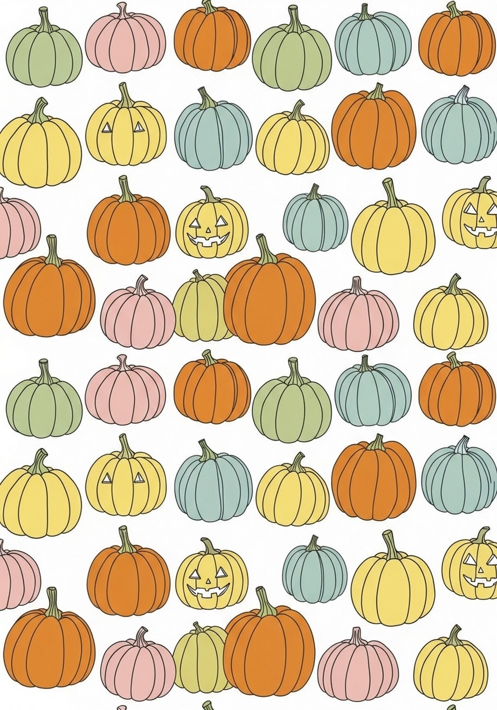 Easy Repeating Pumpkin Pattern Page