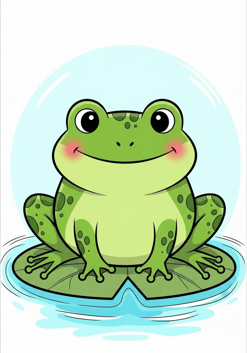Easy Smiling Frog Drawing