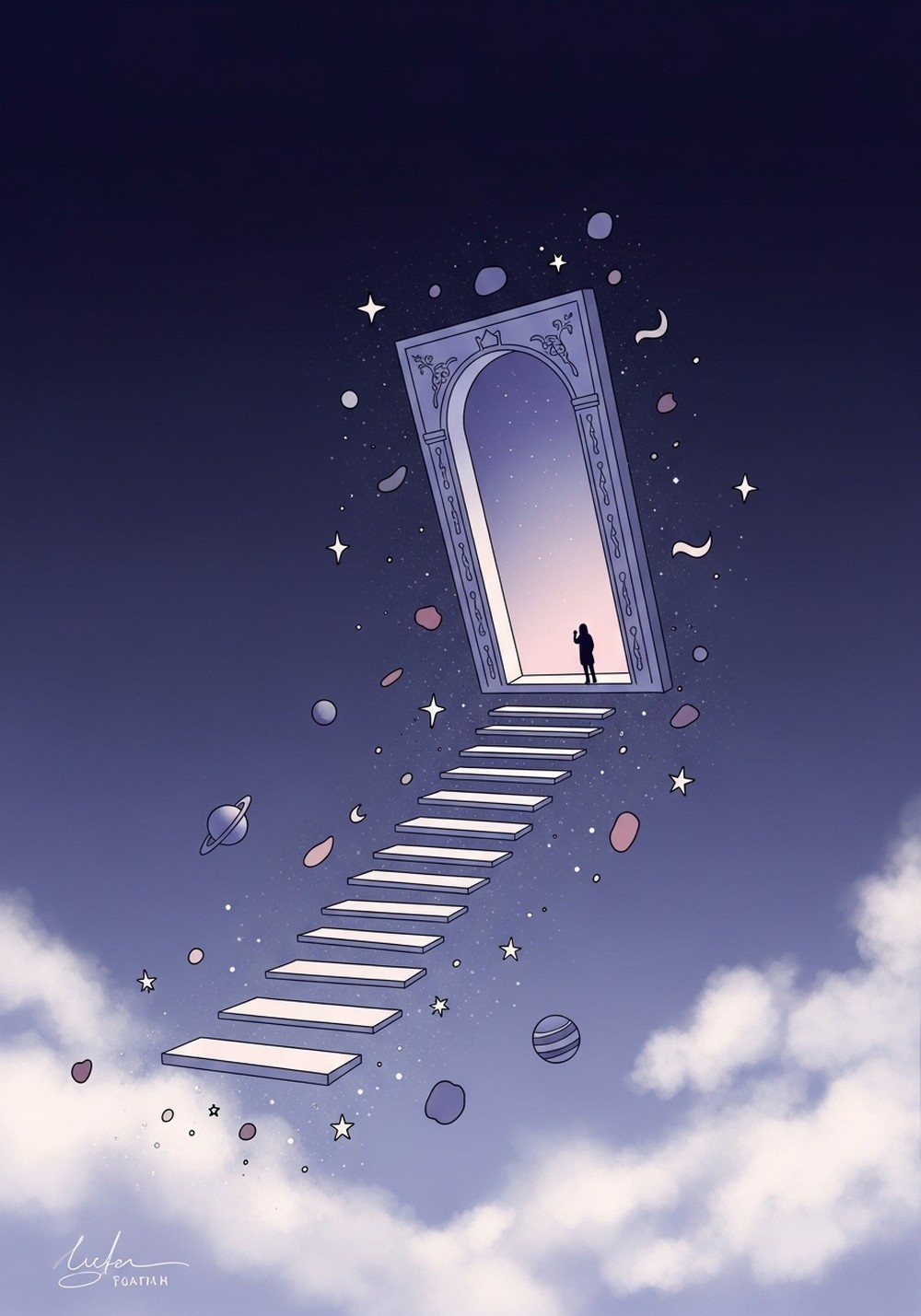 Floating Stairs Into A Dreamy Doorway