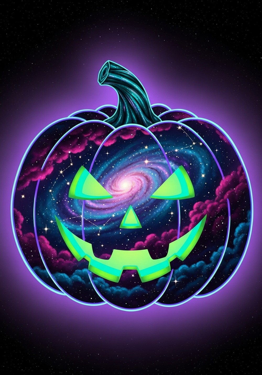 Galaxy Night Sky Halloween Pumpkin