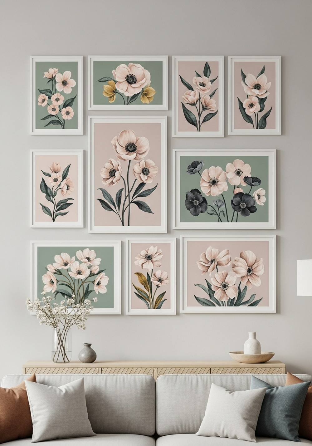 Gallery Grid Modern Colorful Floral Wall Arts Set