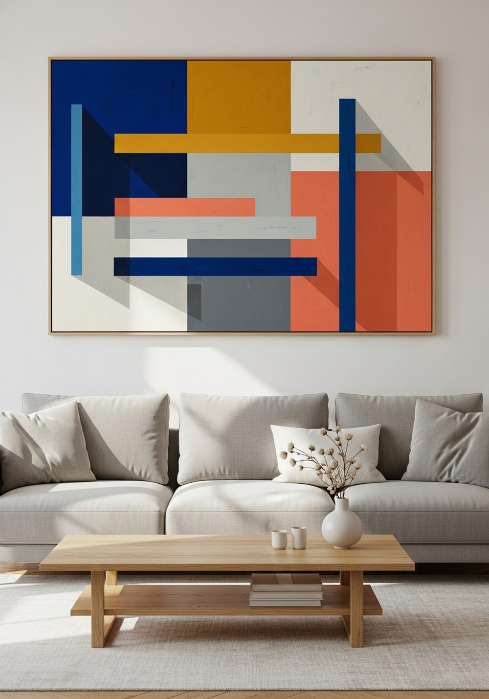 Geometric Color Block Statement Canvas