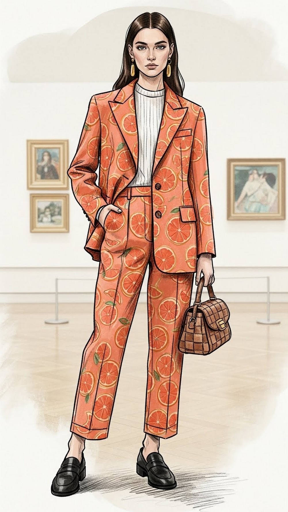 Grapefruit Blazer over Monochrome Base