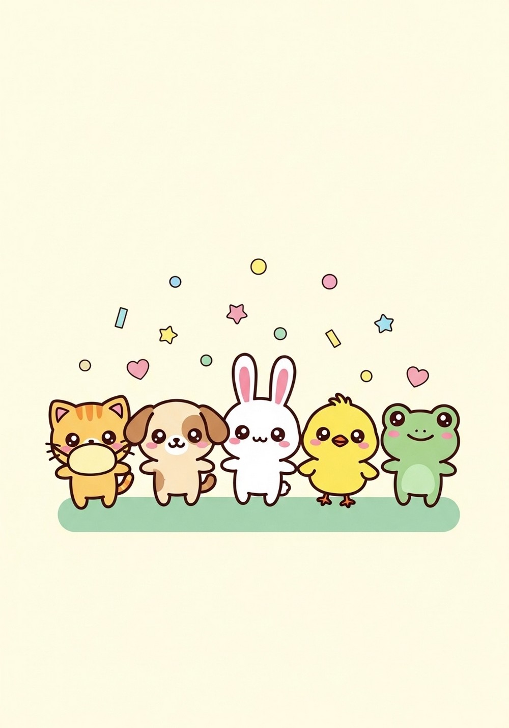 Group Of Tiny Animal Friends Drawing