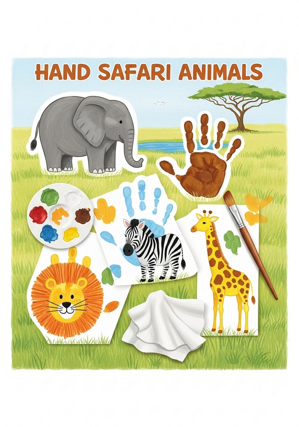 Handprint Safari Animals