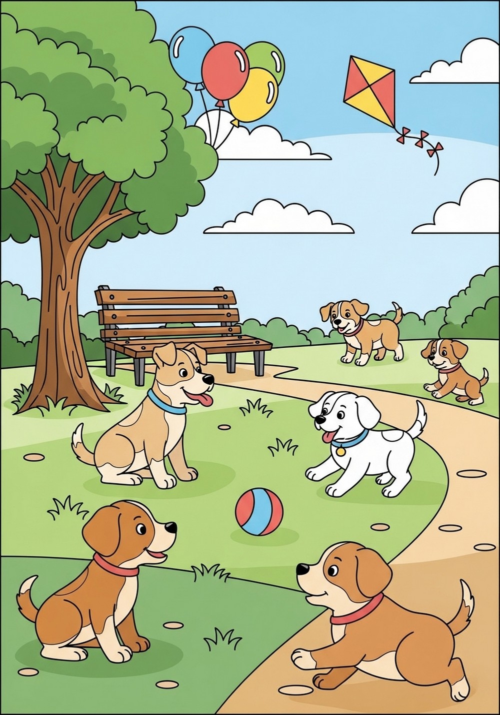 Happy Puppies At The Park