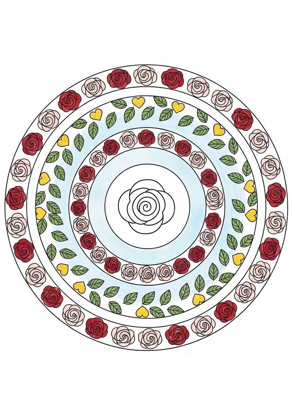 Kid-Friendly Rose Mandala Circles