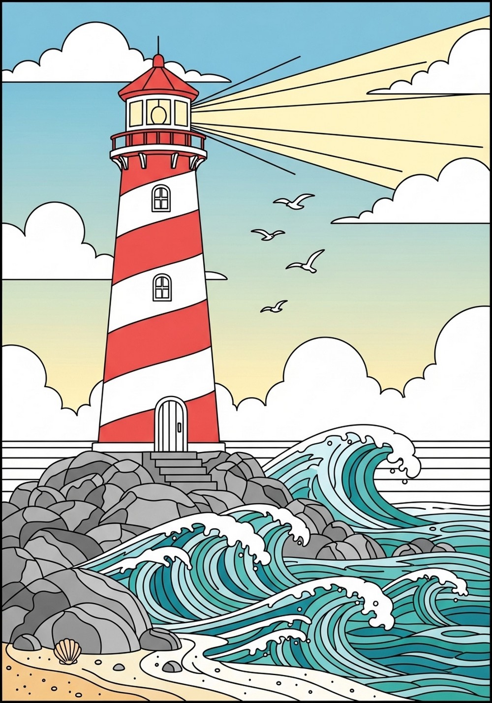 Lighthouse Watching Over The Waves