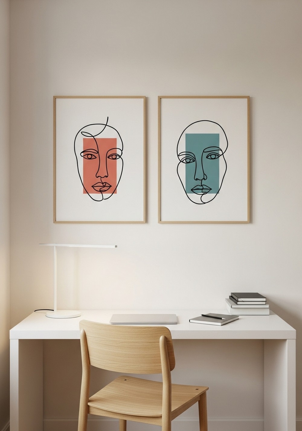 Minimal Line And Color Wall Art For Small Rooms