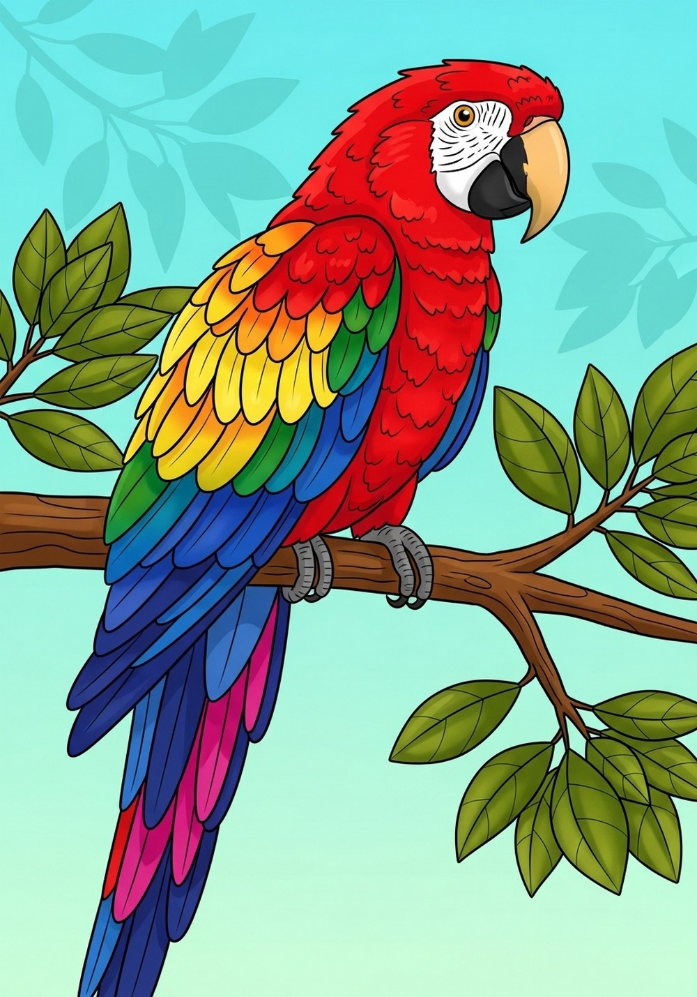 Multi-Colored Parrot Perch