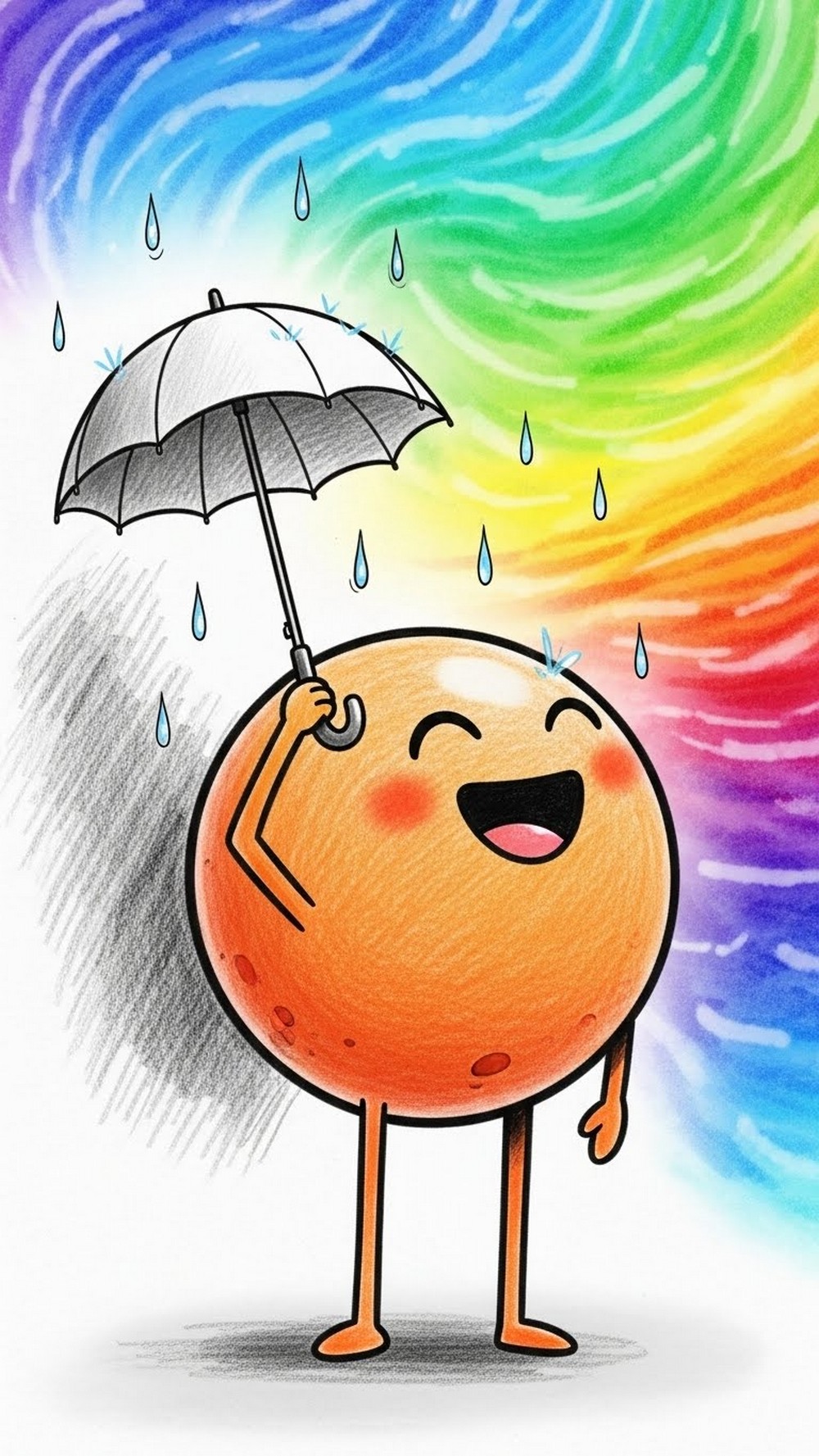 Orange Holding a Little Umbrella