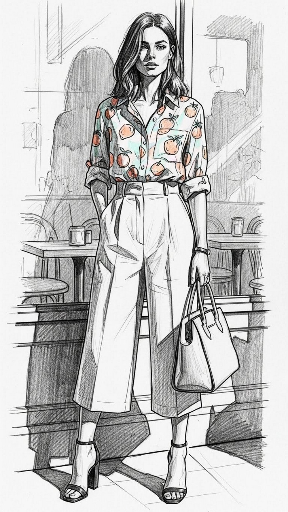 Pastel Fruit Button-Up and Culottes