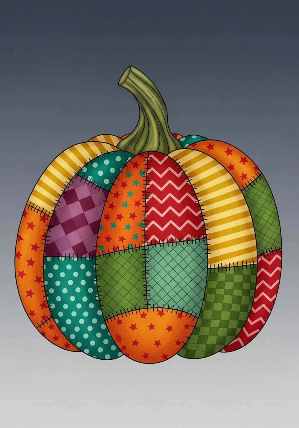 Patchwork Pattern Colored Pumpkin