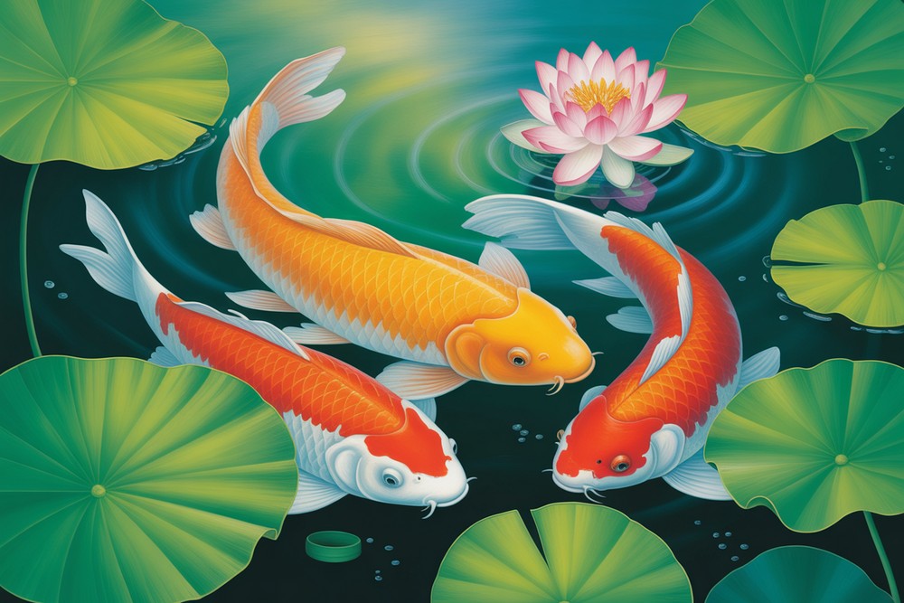 Peaceful Koi Pond Acrylic Painting For Beginners