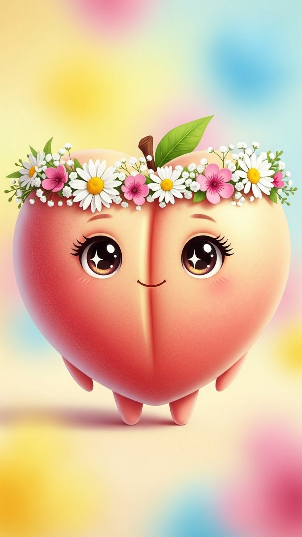 Peach with Flower Crown