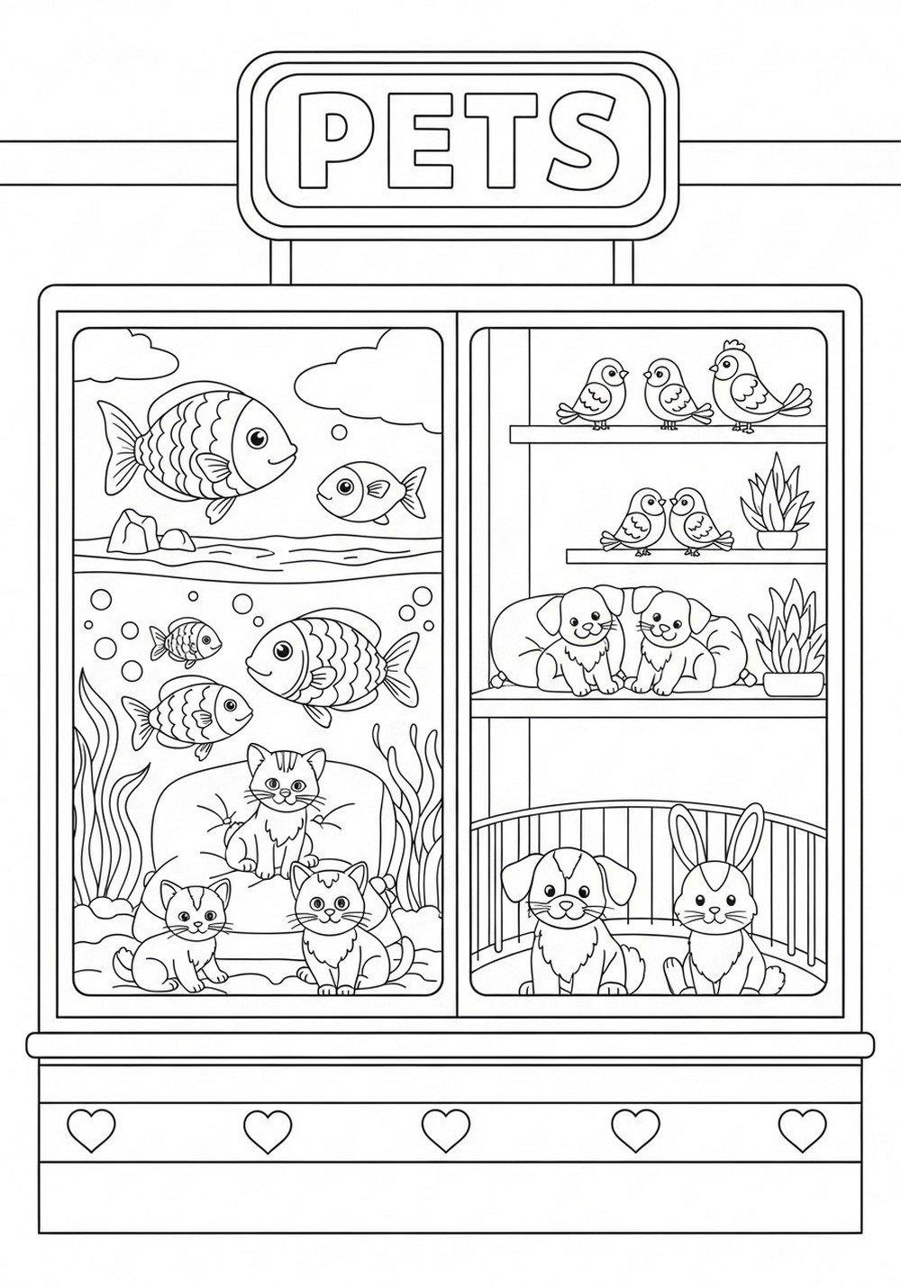 Pet Shop Window Full Of Friends