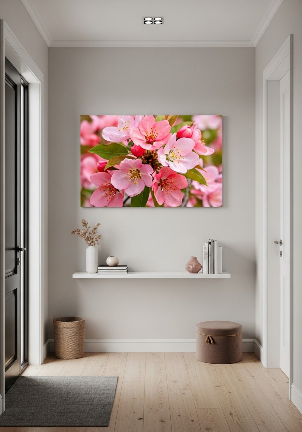 Pink and Coral Blossom Colored Flower Wall Art For Fresh Charm