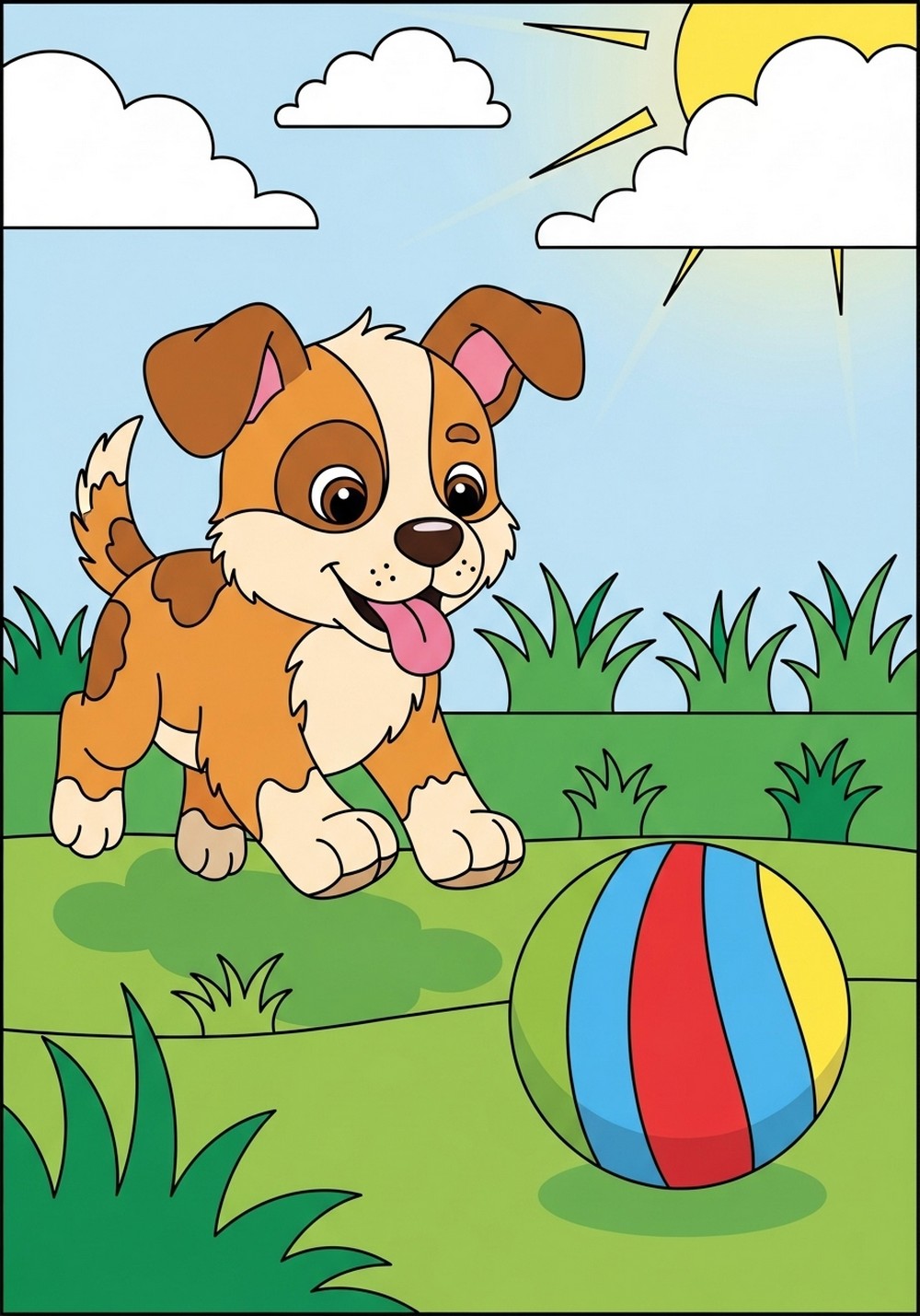 Playful Puppy With Ball