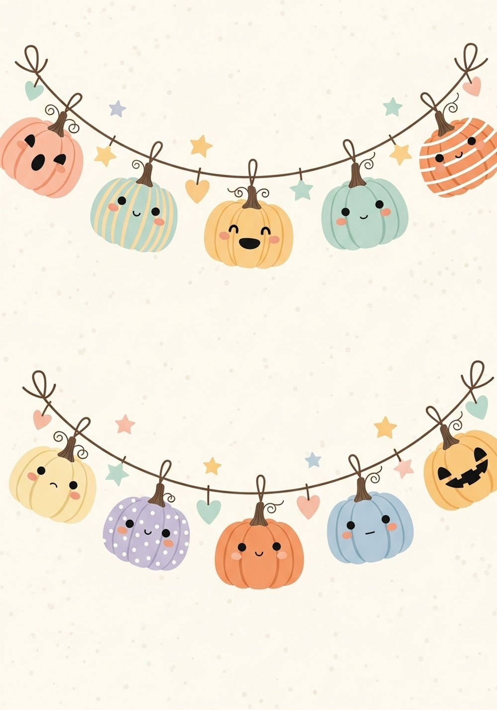 Pumpkin Garland Pattern For Prints