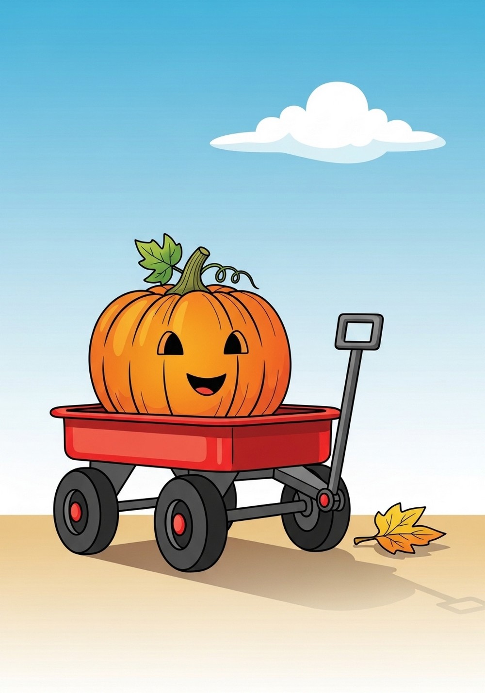 Pumpkin On A Little Wagon