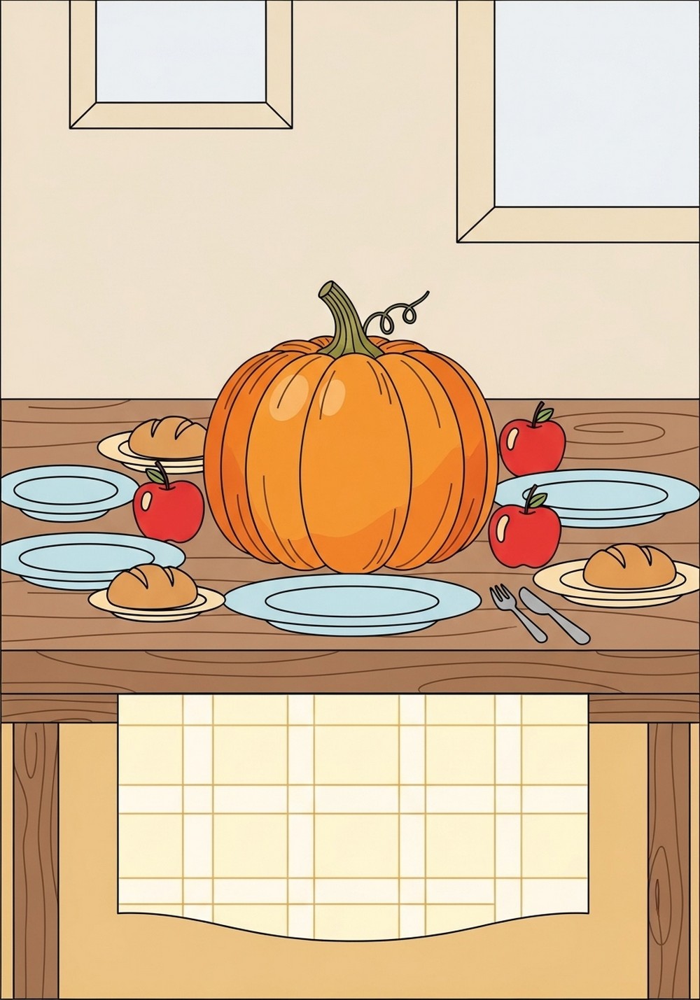 Pumpkin On A Thanksgiving Table