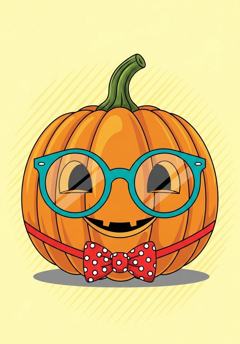Pumpkin Wearing Glasses And Bow Tie