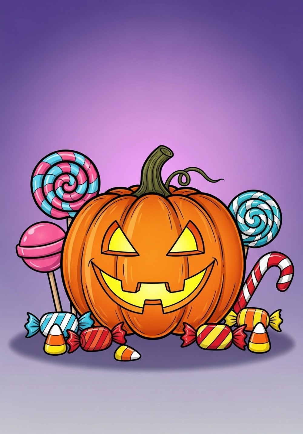 Pumpkin With Candy And Sweets