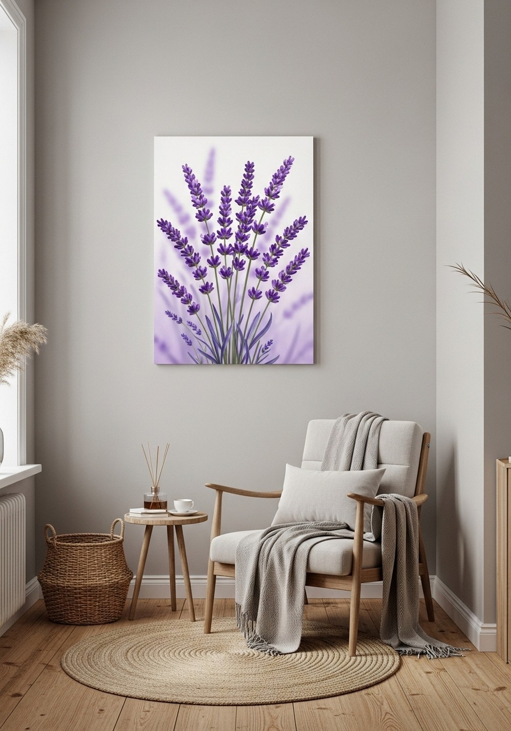 Purple Lavender Colored Flower Wall Art For Relaxing Corners