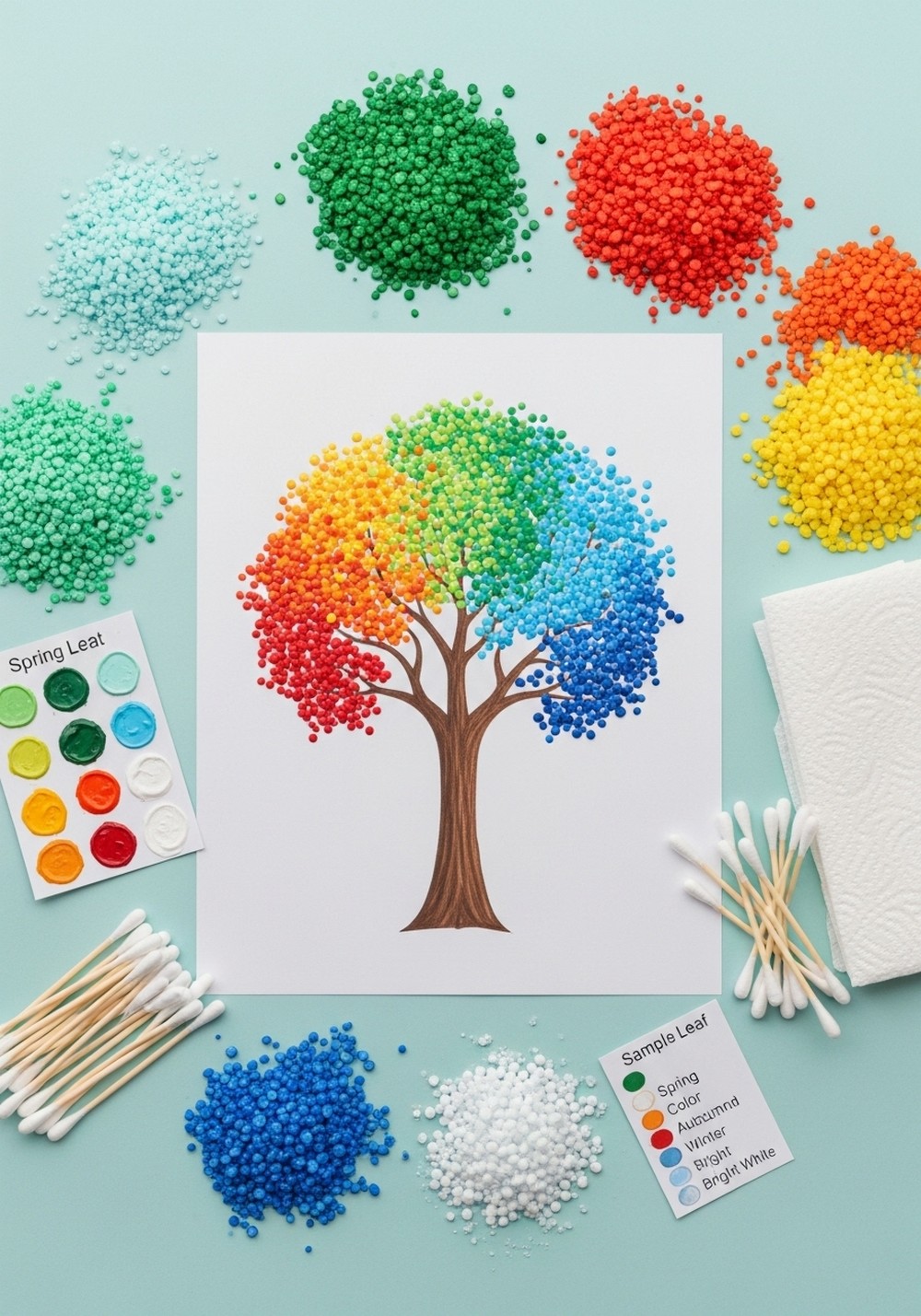 Q-Tip Pointillism Tree