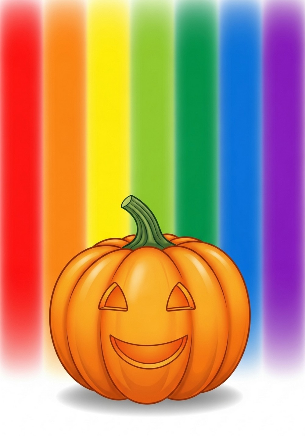Rainbow Background Pumpkin Drawing