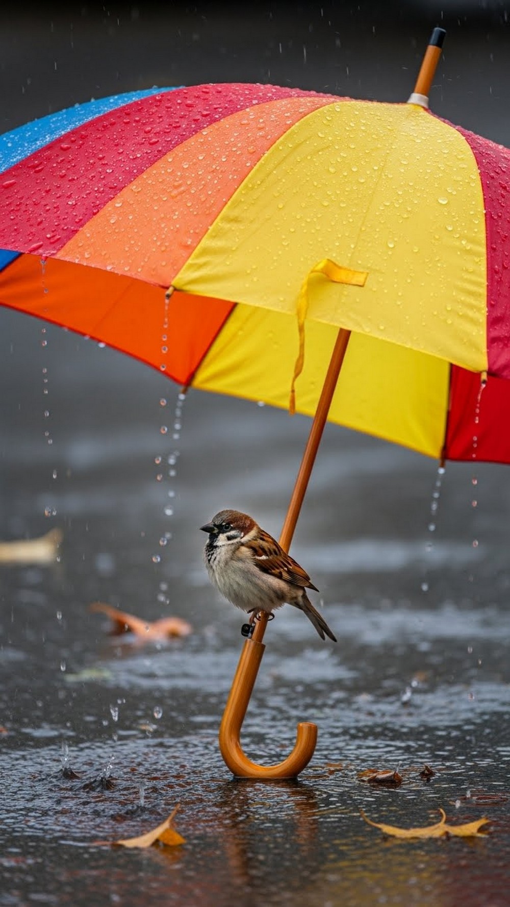 Rainy Day Umbrella Sparrow