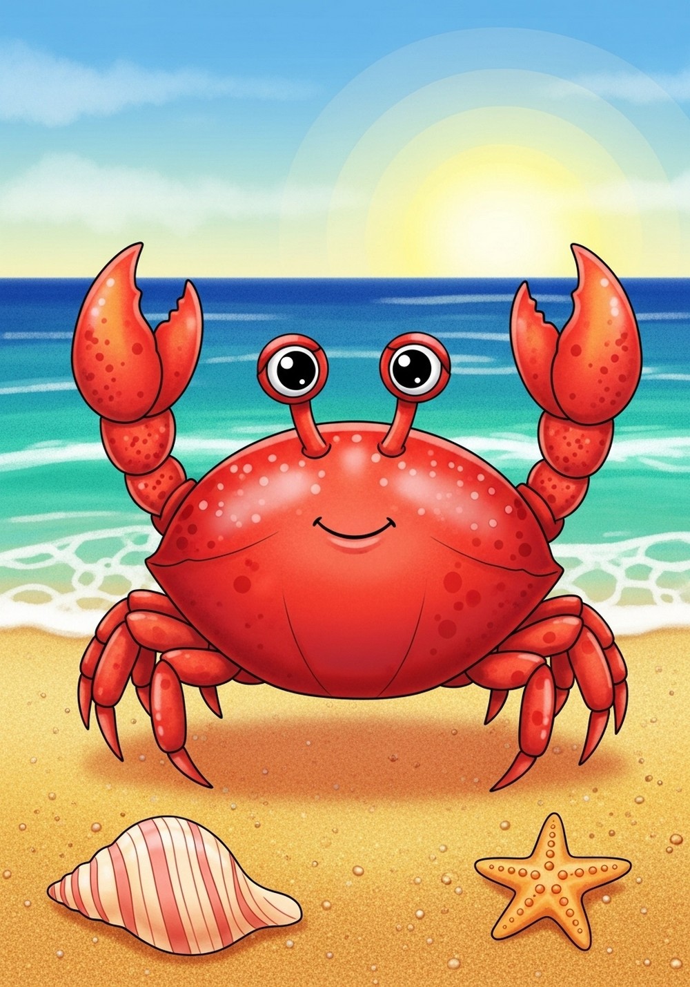 Red Crab On The Beach