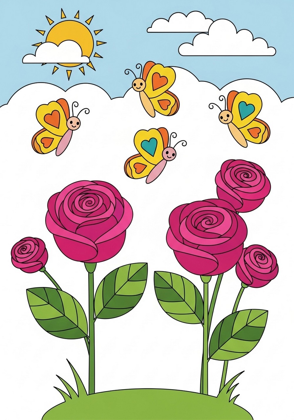 Rose And Butterfly Garden Friends