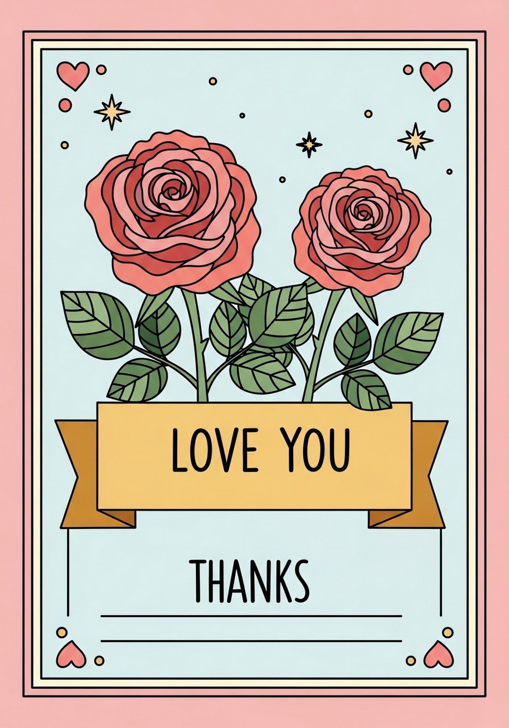 Rose Card For Mother’s Day Or Thanks