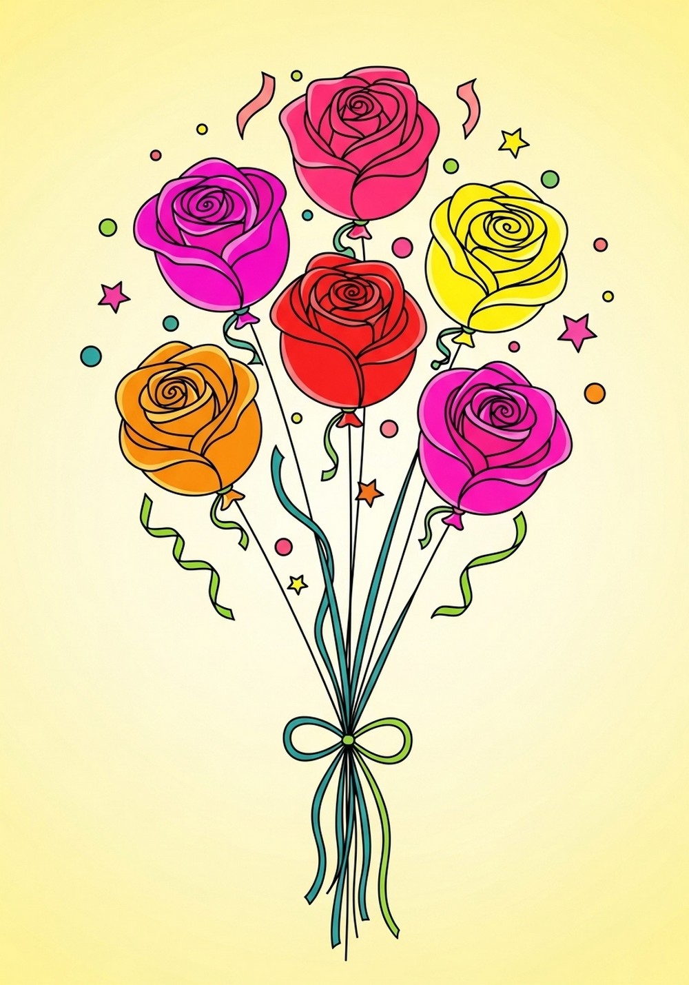Rose-Shaped Balloon Bouquet For Kids