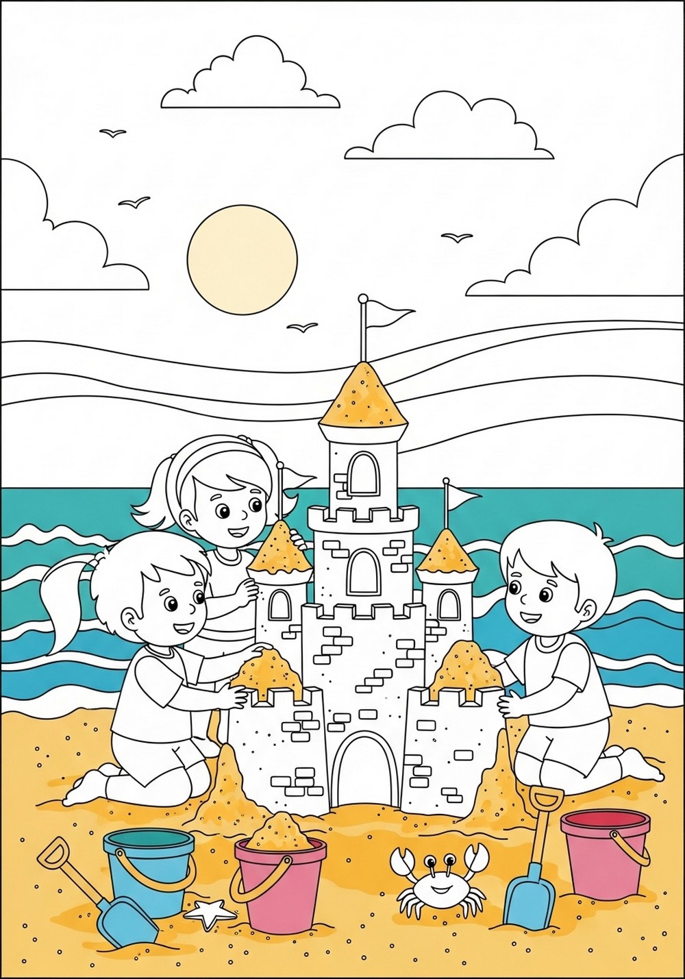 Sandcastle Builders On The Shore