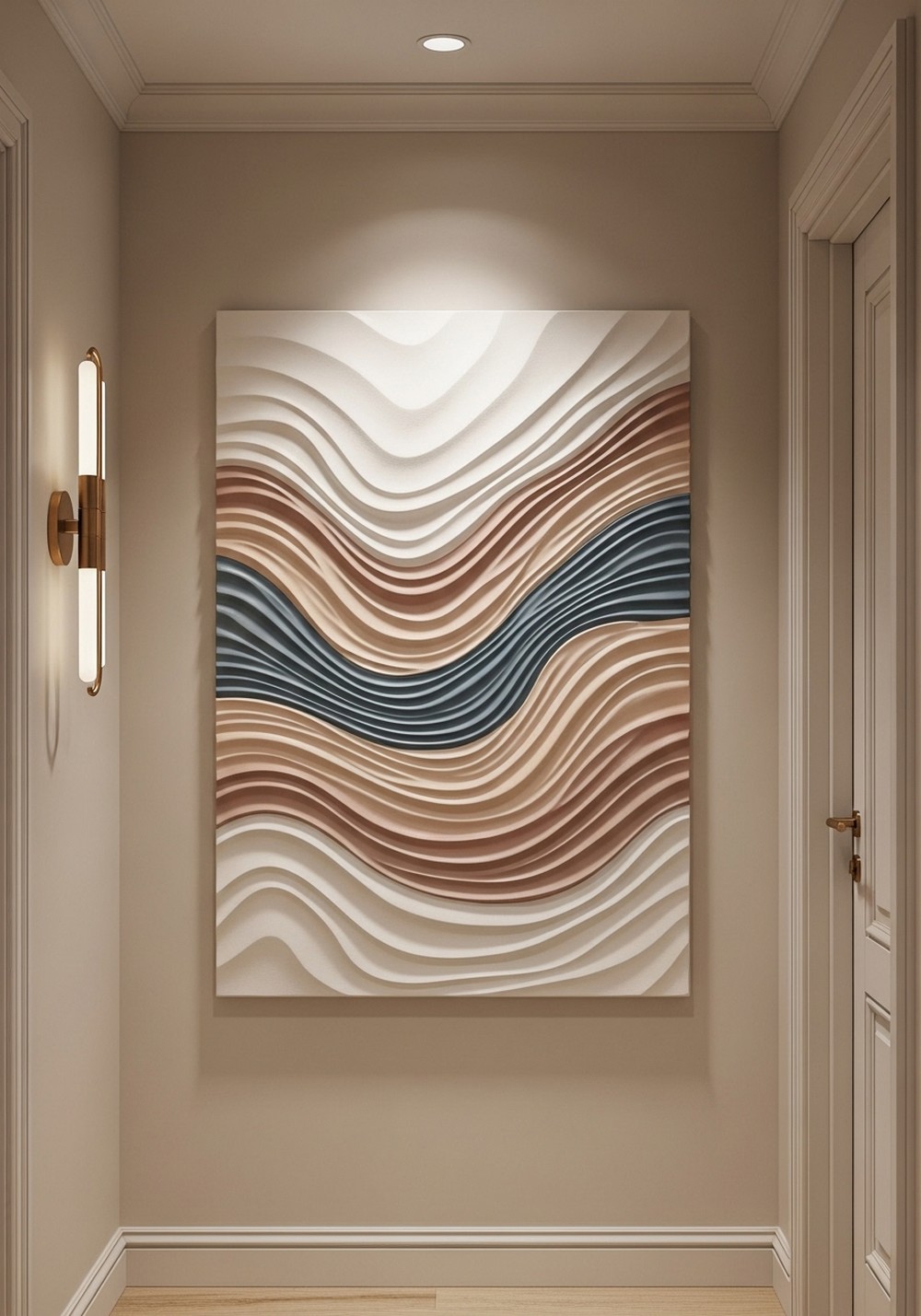 Sculptural 3D Relief With Subtle Color Wash