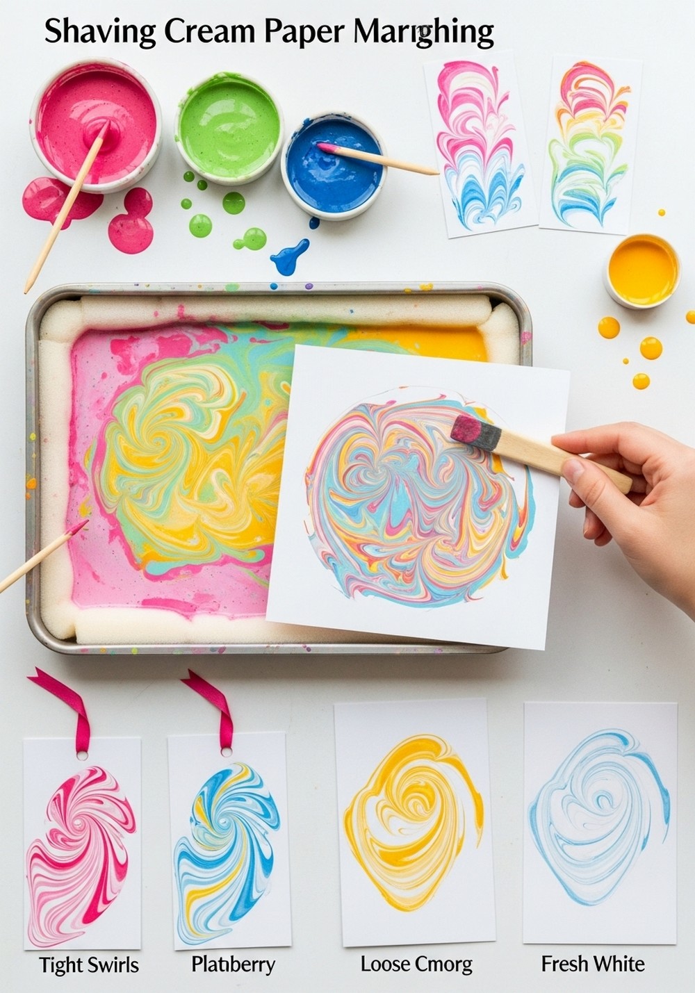 Shaving Cream Paper Marbling