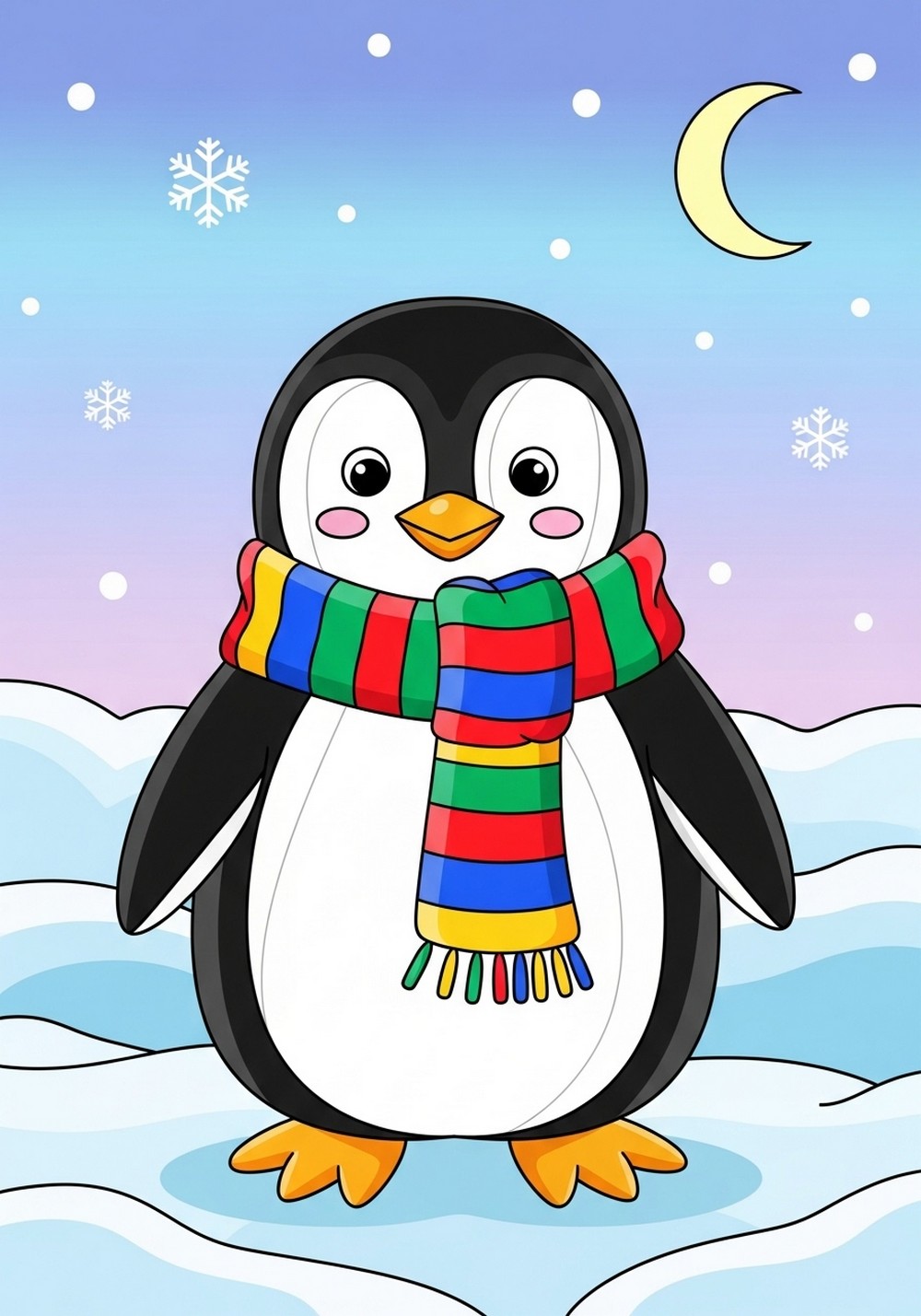 Silly Penguin In Scarf