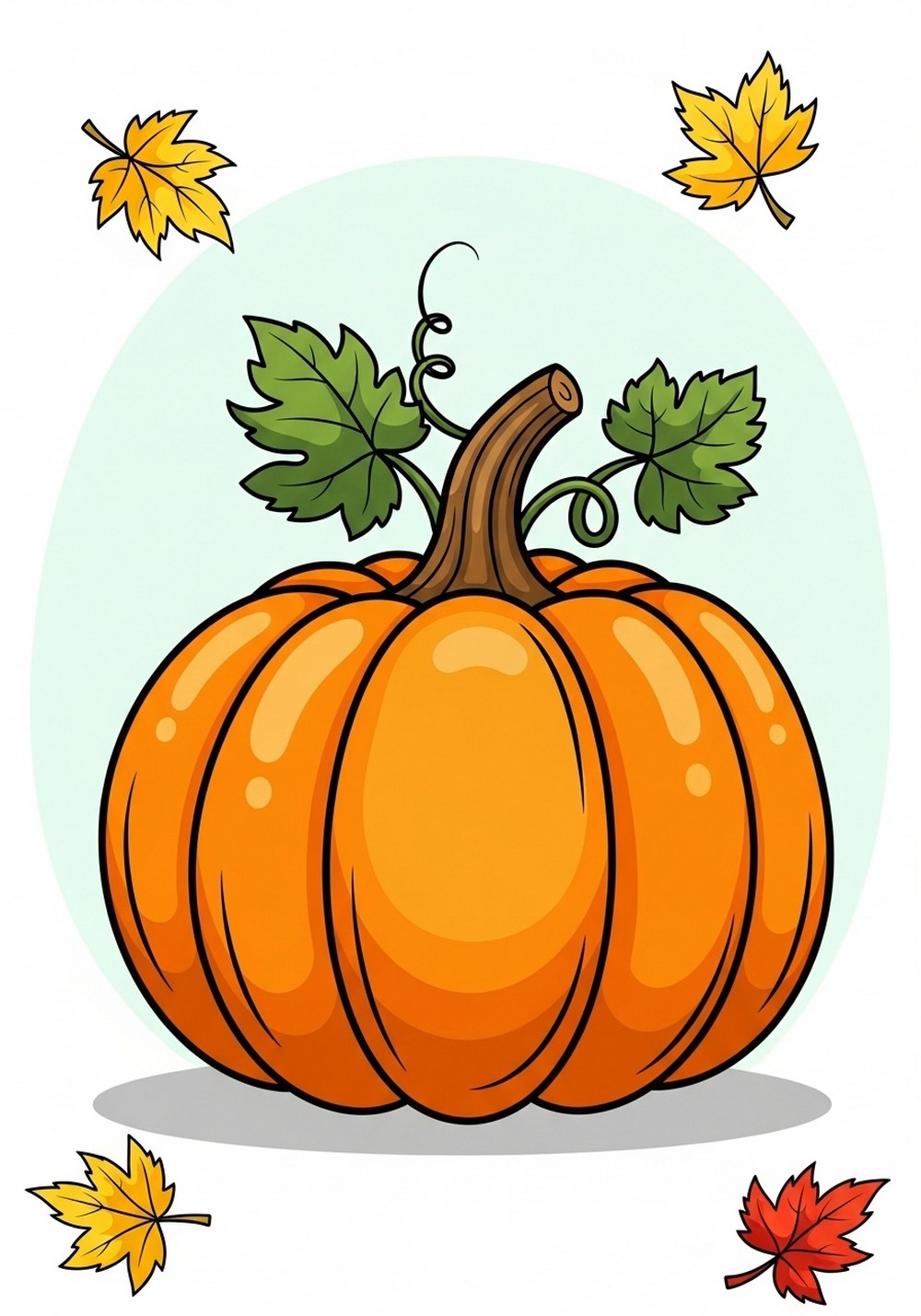 Simple Round Pumpkin With Thick Lines