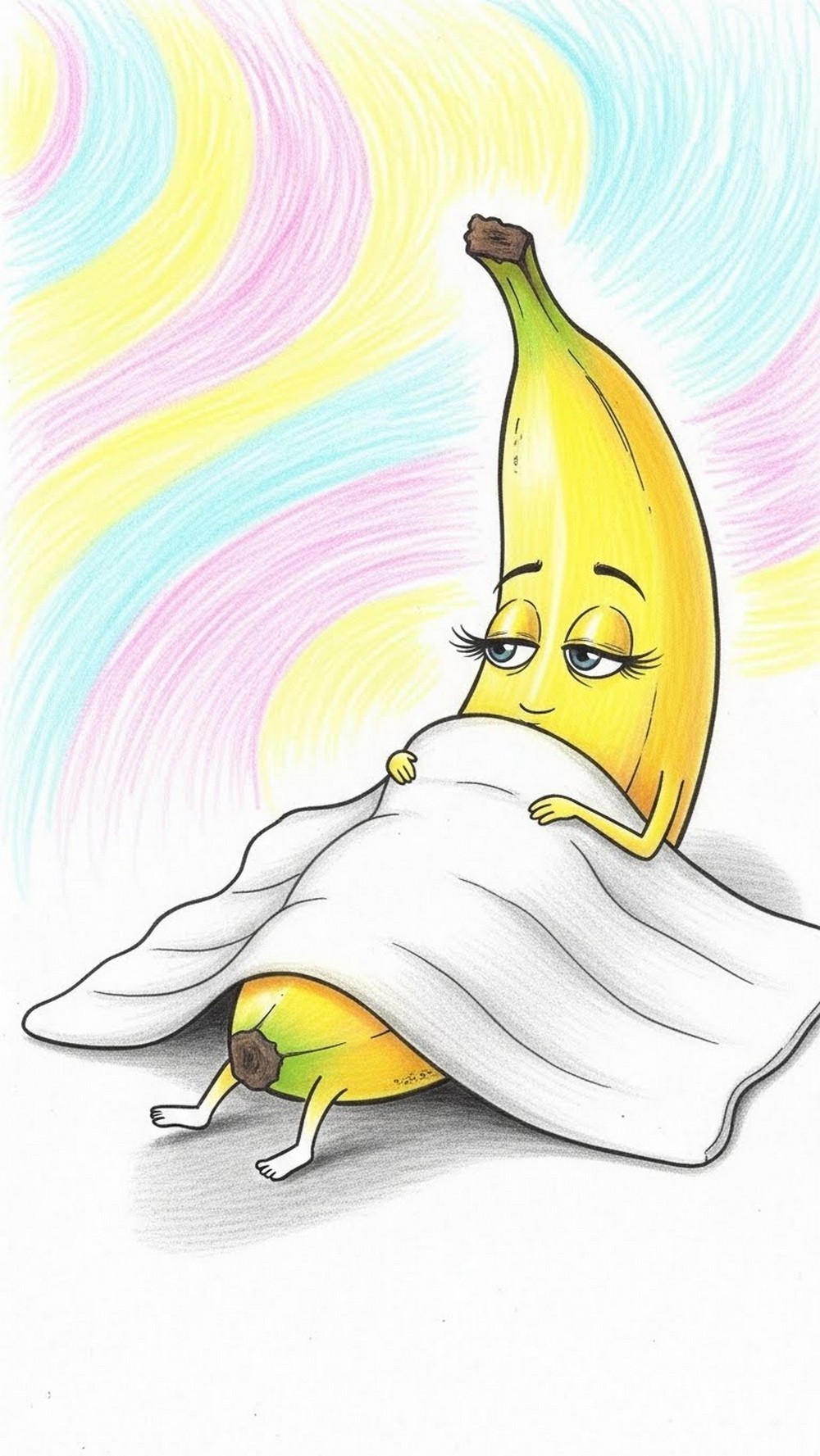 Sleepy Banana in a Blanket